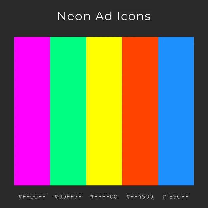 neon werbung pop farbpalette
