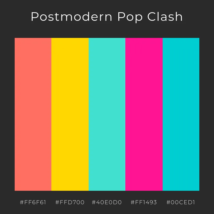 postmoderne pop clash farbpalette