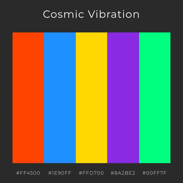 kosmische psychedelische farbpalette