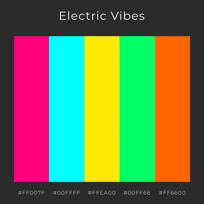 psychedelische elektrische farbpalette