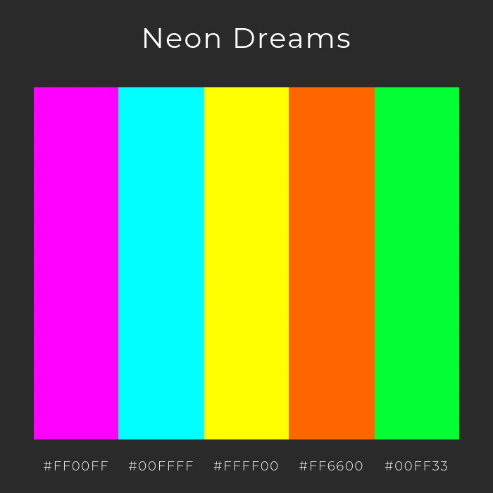 neon psychedelische farbpalette