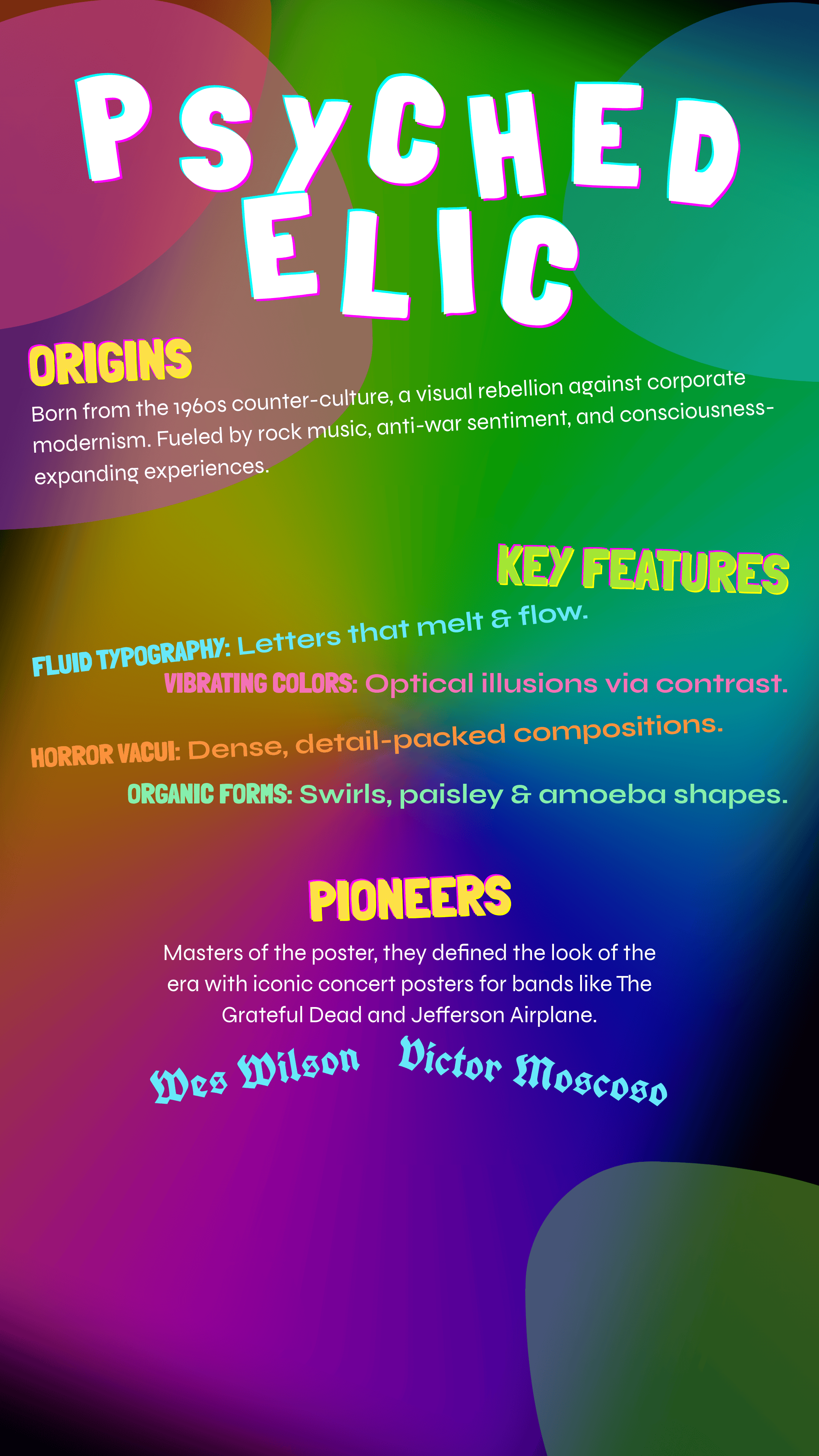 psychedelischer stil infografik