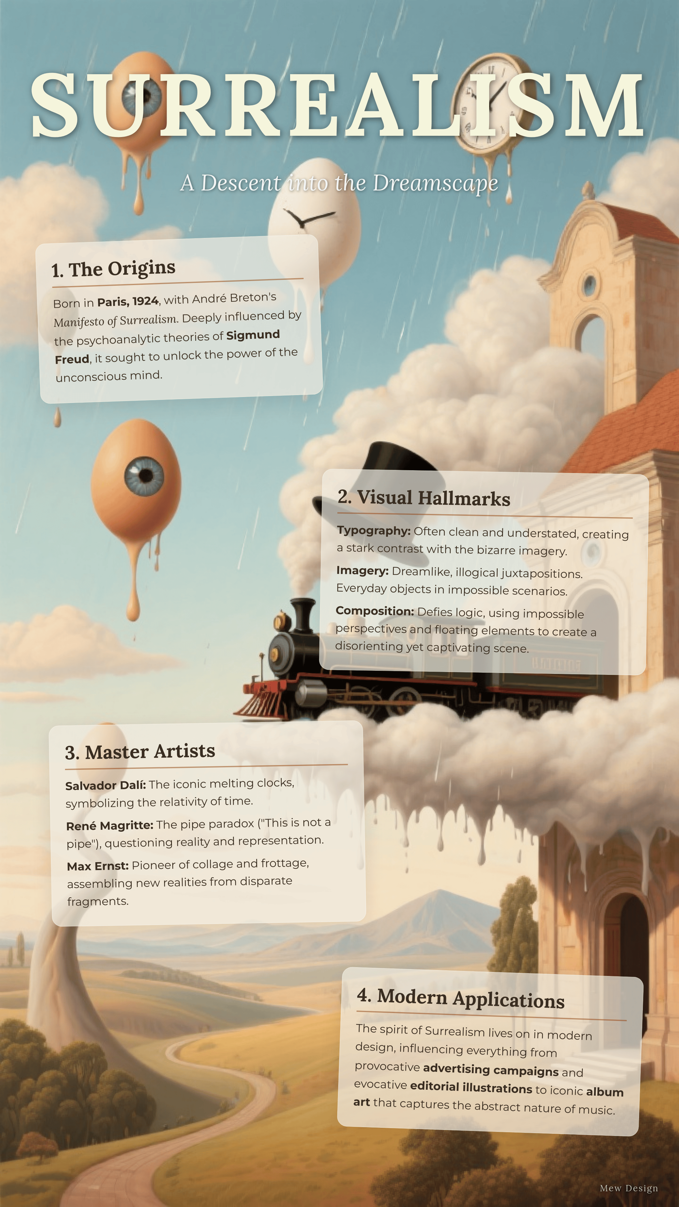 surrealism design style infograhic