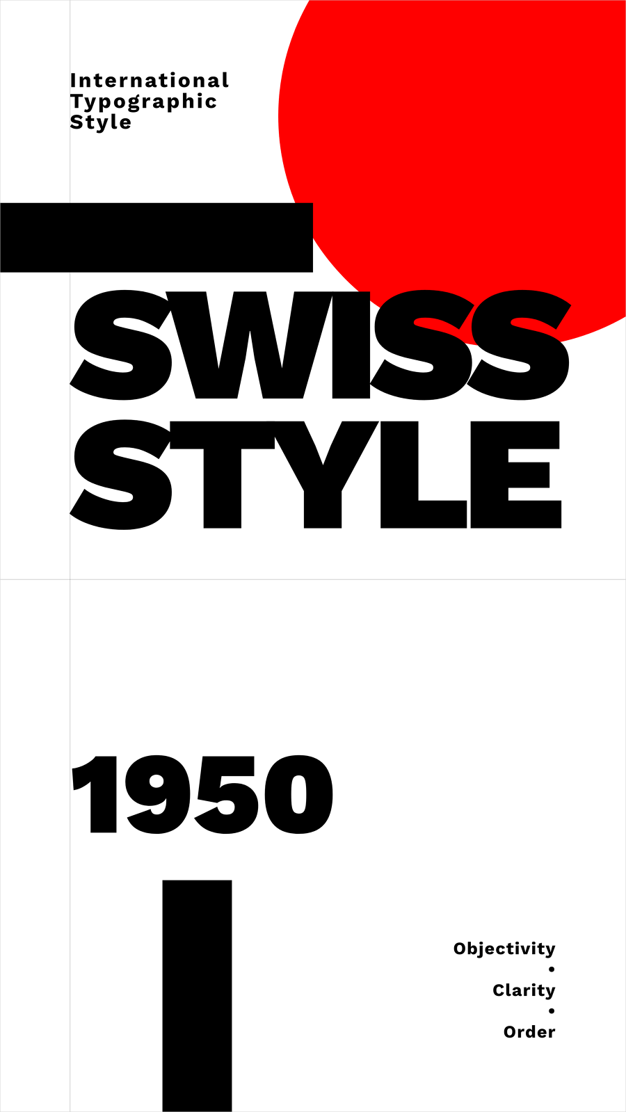 minimalist swiss grid poster with helvetica typography