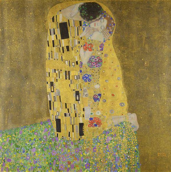 art nouveau style painting the kiss 1908