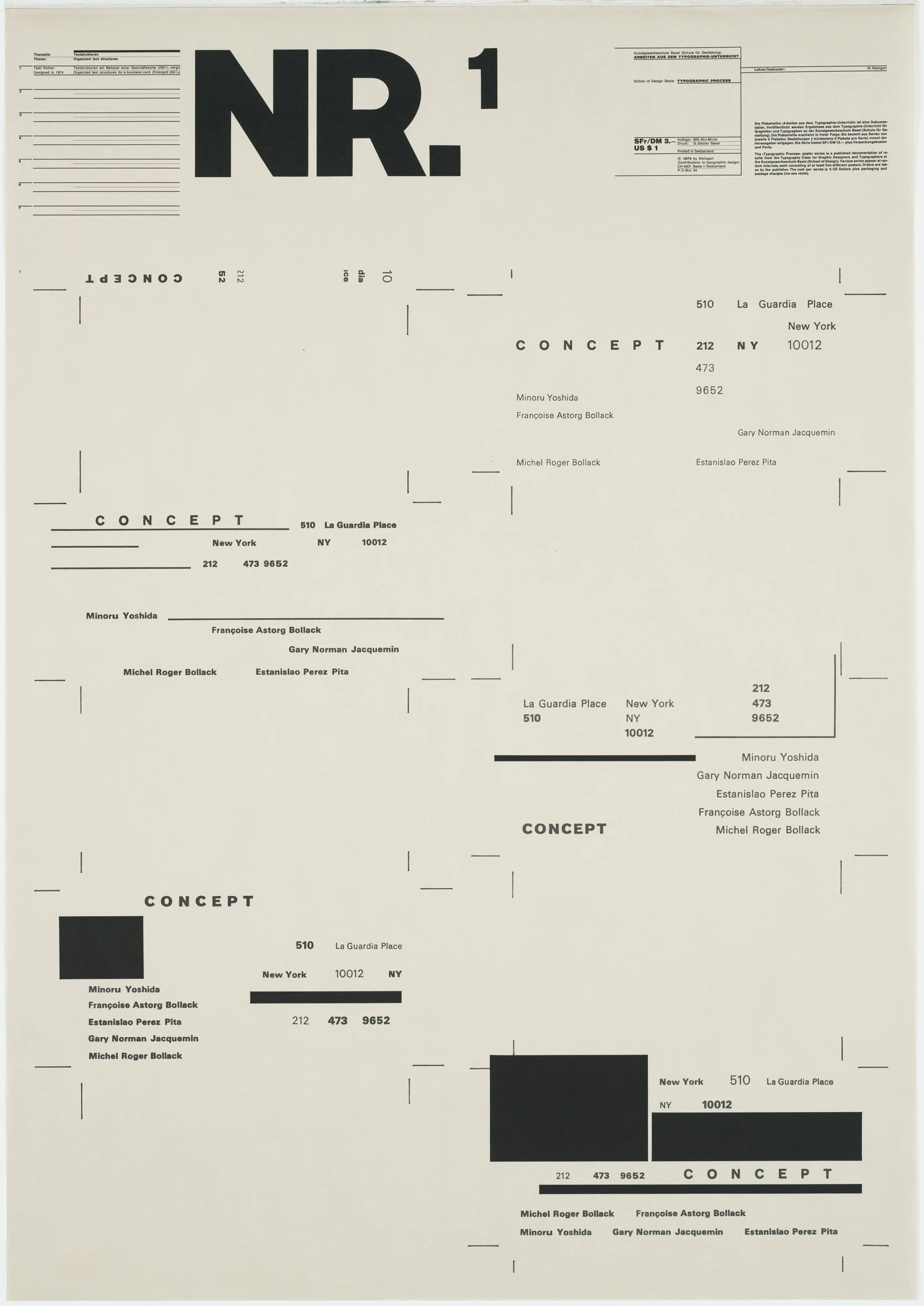 wolfgang weingart typographischer prozess nr 1 organisierte textstrukturen
