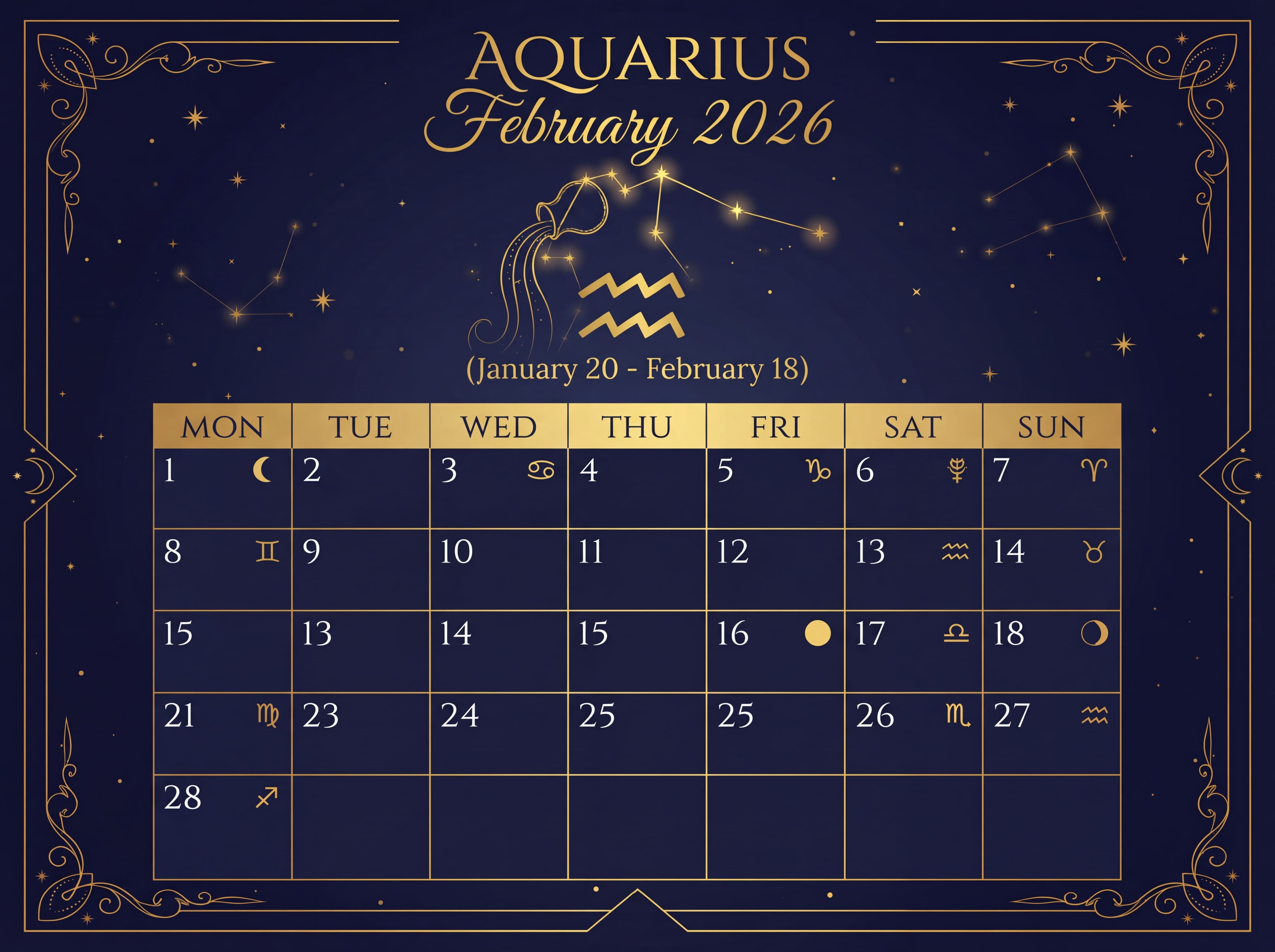 神秘星座日历设计