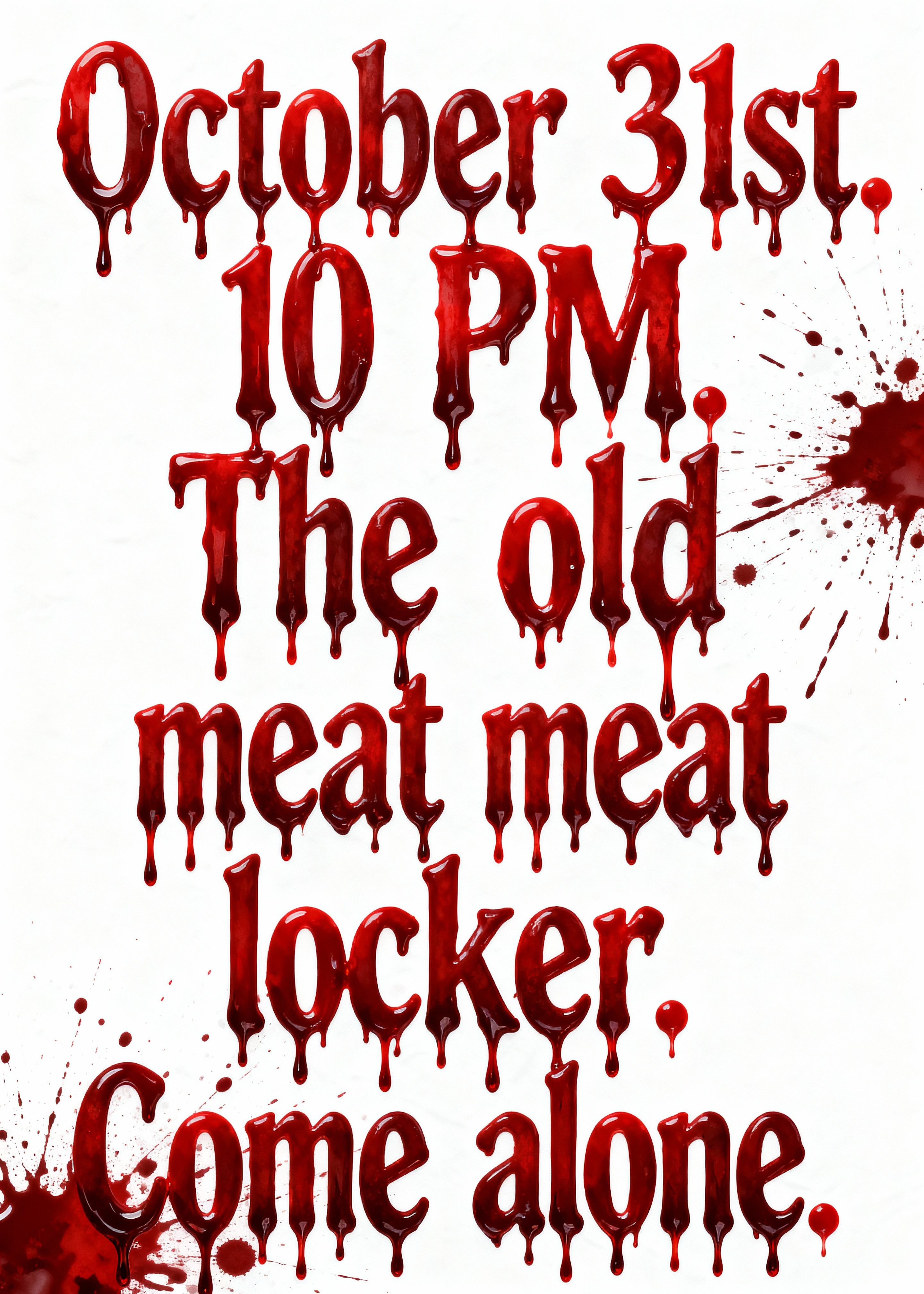 bloody halloween party invitation with blood font