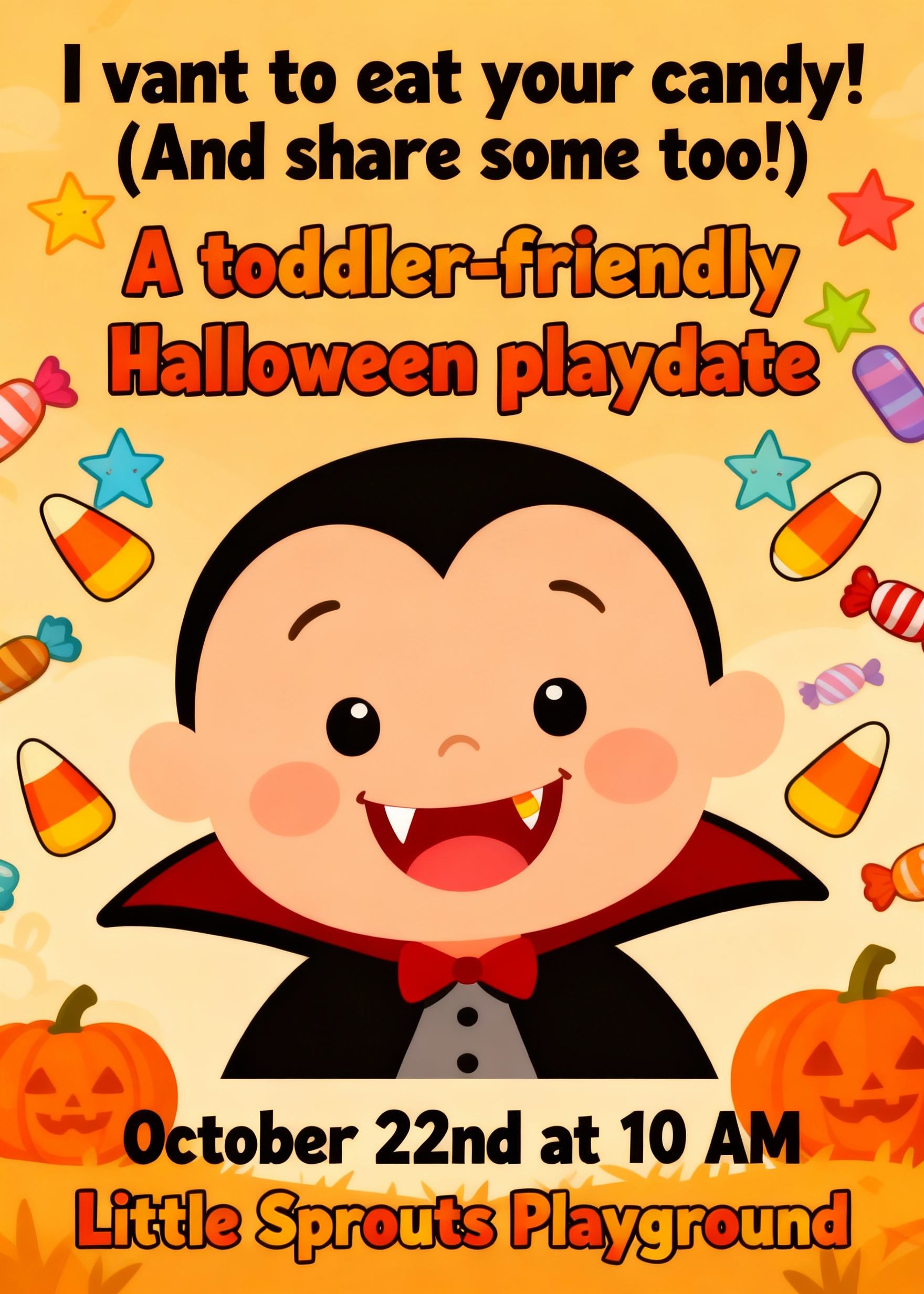 cute vampire invitation for toddlers halloween party