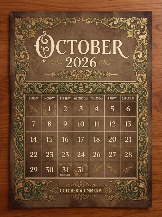 情绪化的暗黑学院图书馆日历艺术