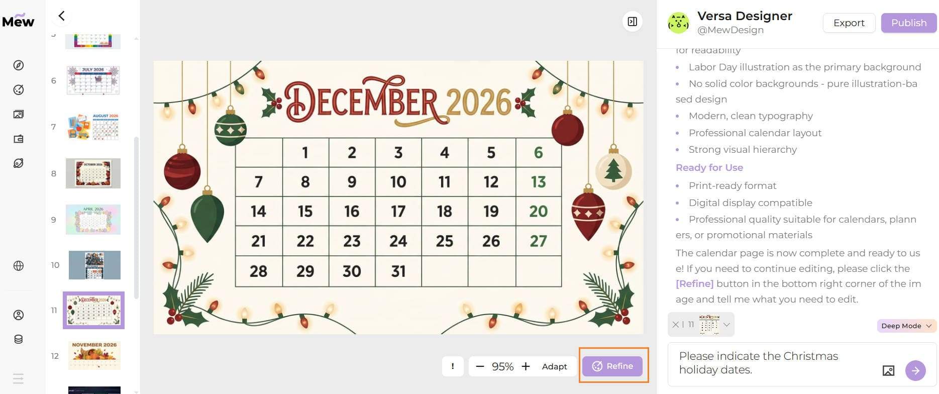 编辑 ai 生成的日历页