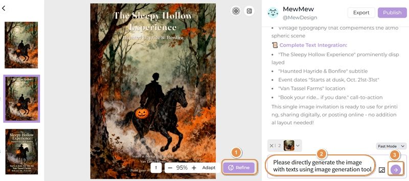 edit ai generated vintage Halloween invitation