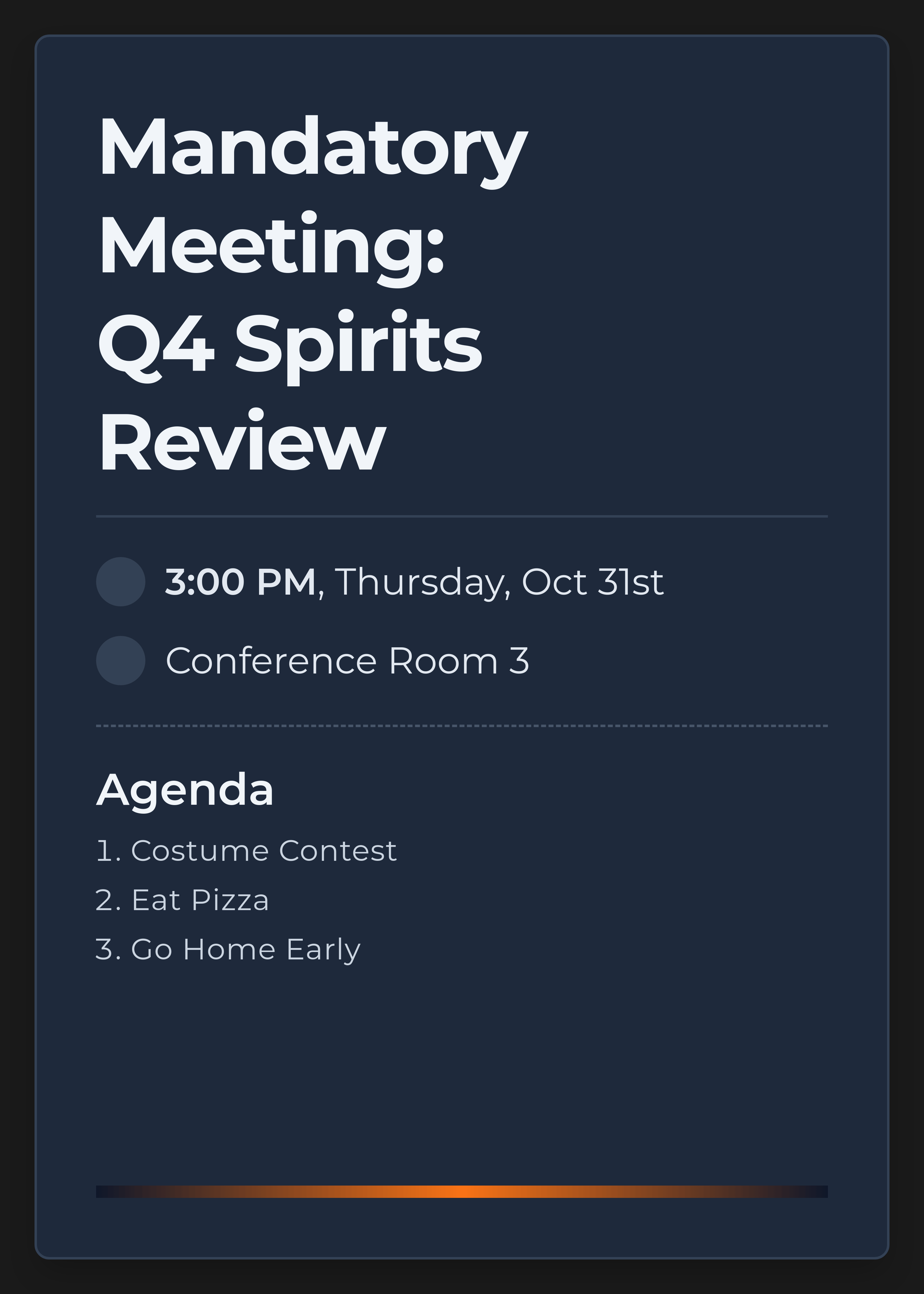 funny office halloween invitation as meeting request