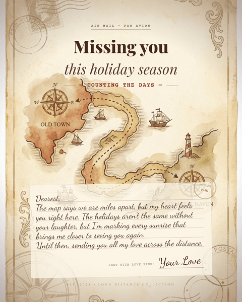 long distance christmas card messages