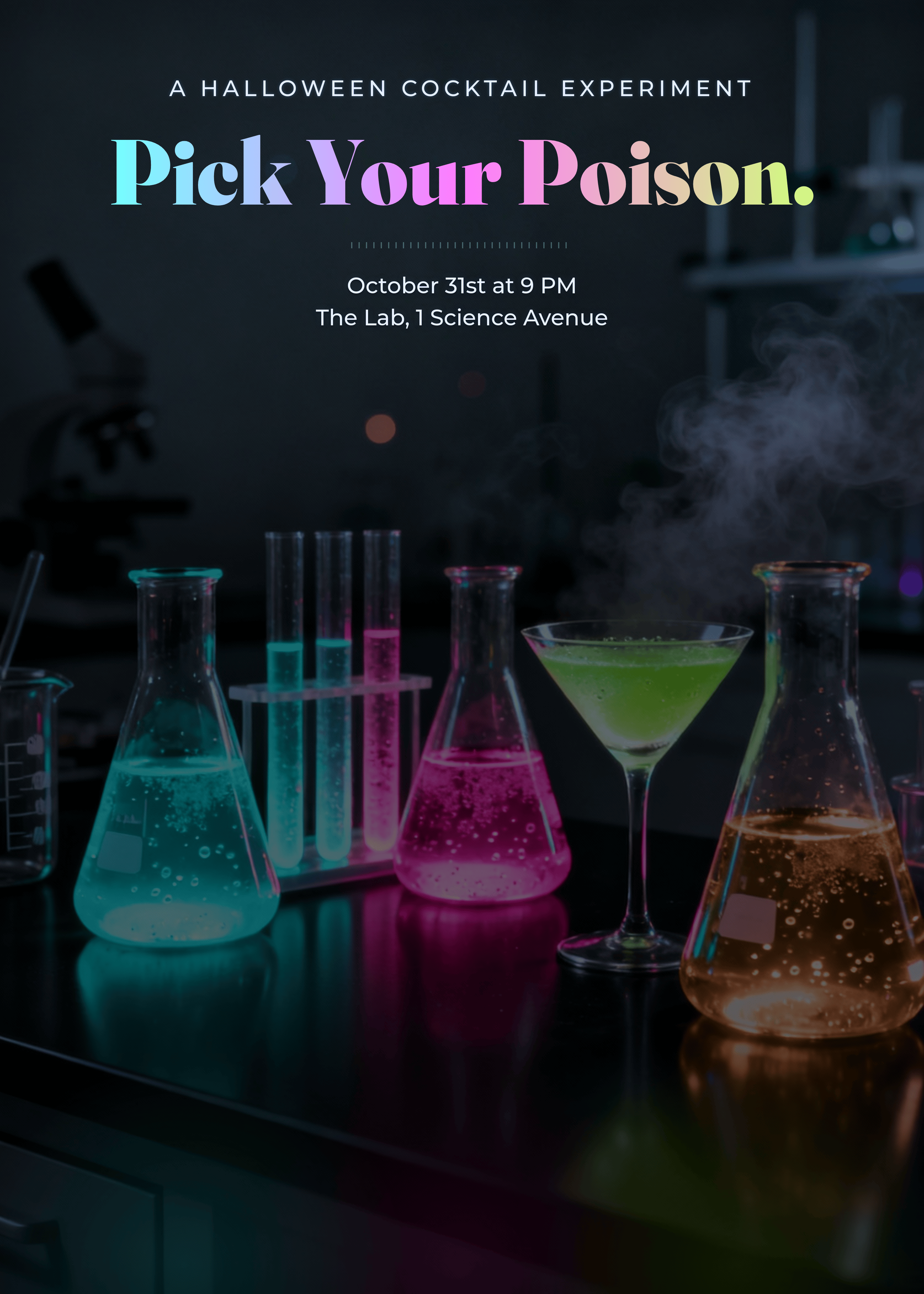 modern halloween cocktail party invitation for adults