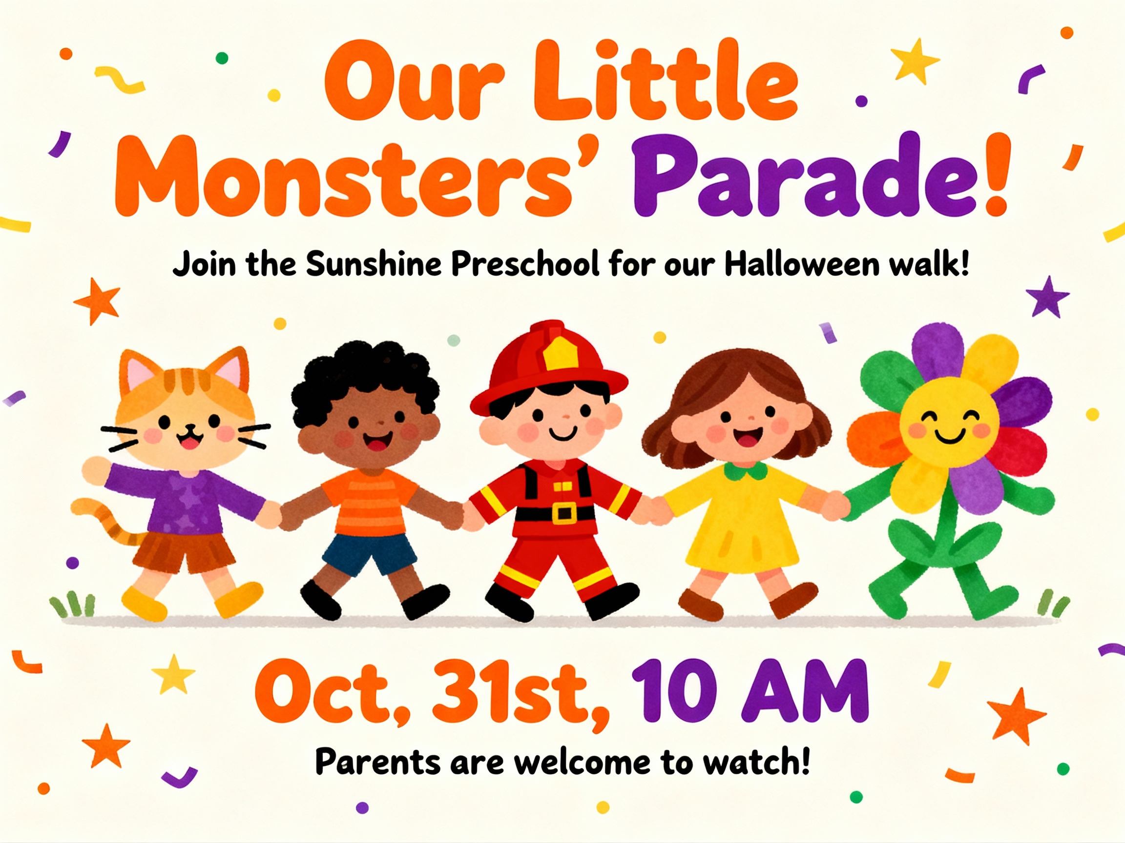 preschool trick or treat party invitations for parade