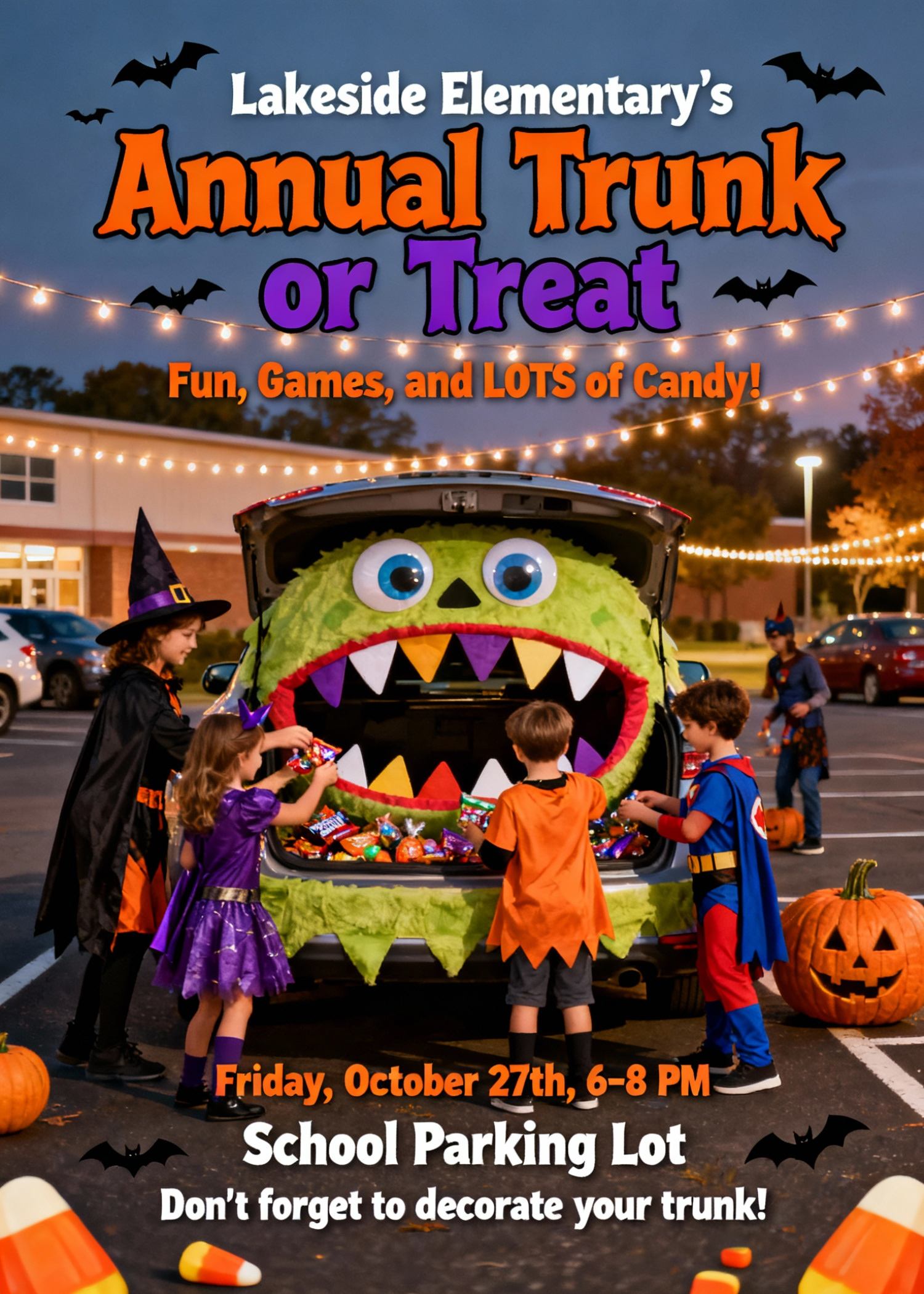 school trunk or treat invitation template flyer