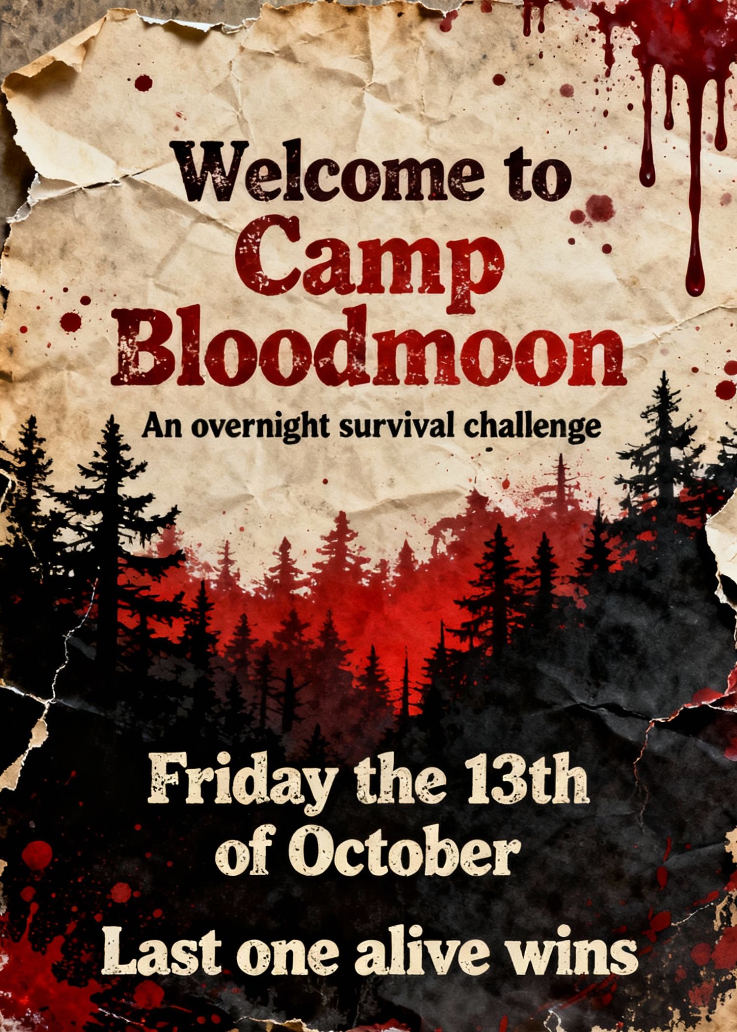 slasher movie themed halloween party invitation