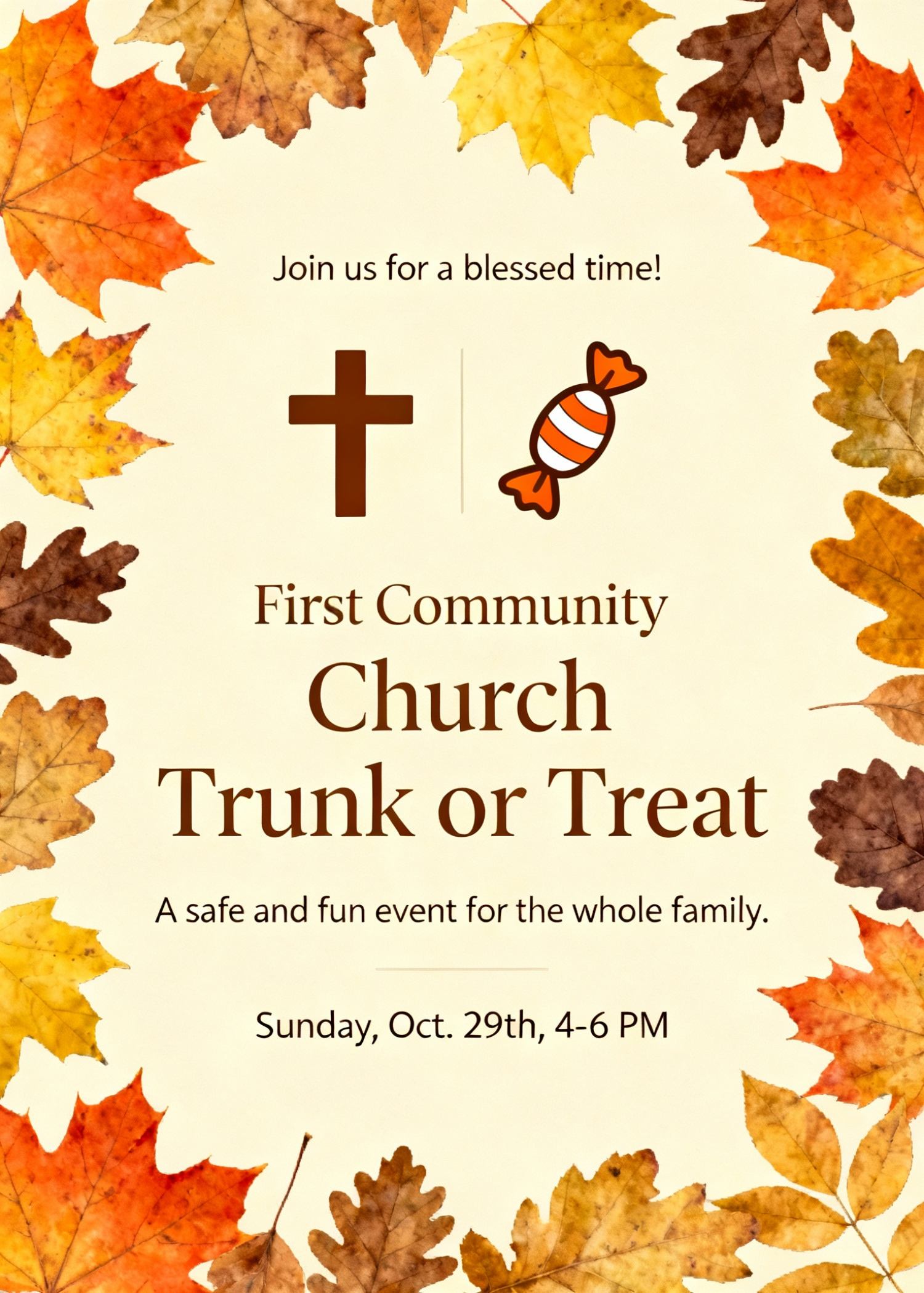 trunk or treat event invitations for church community