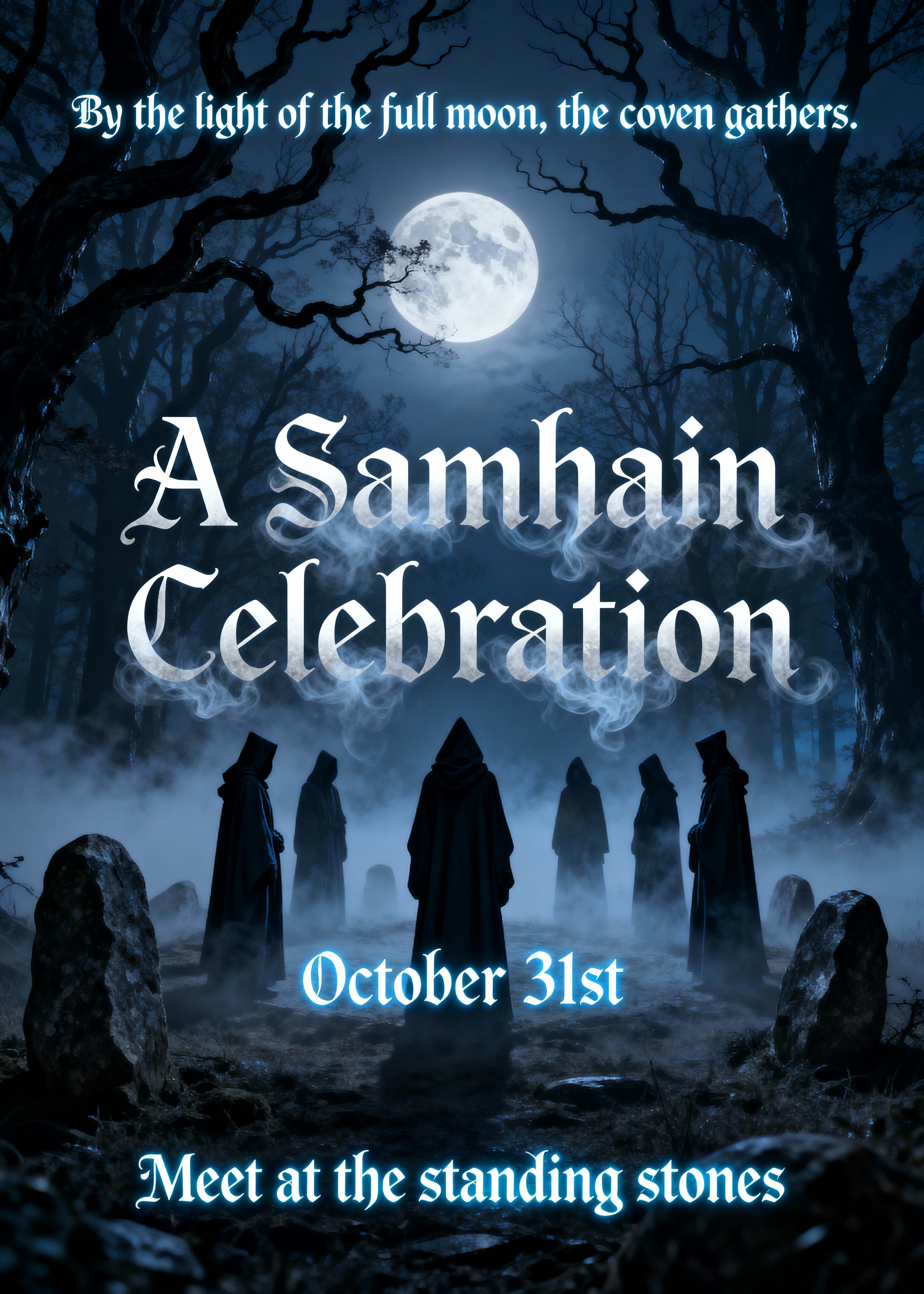 witchcraft and occult themed halloween party invite