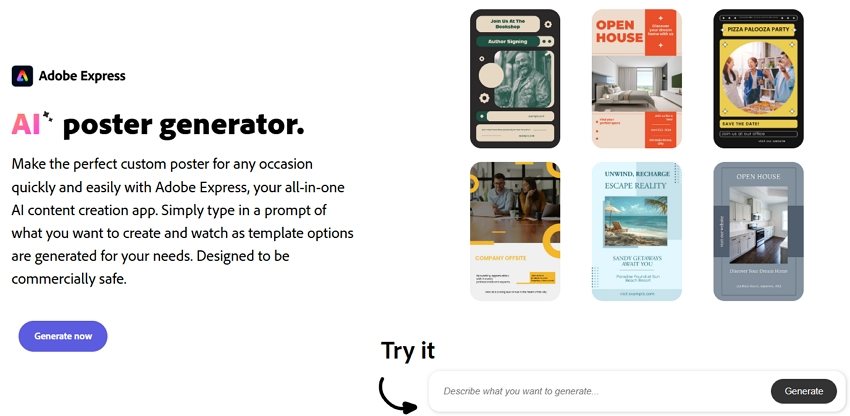 Adobe Express KI-Akademisches-Poster-Generator mit professionellen Design-Tools