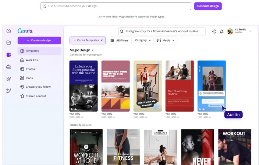 Canva KI-Akademisches-Poster-Generator mit Magic Design-Funktion