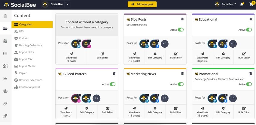 socialbee ai social media posting tool