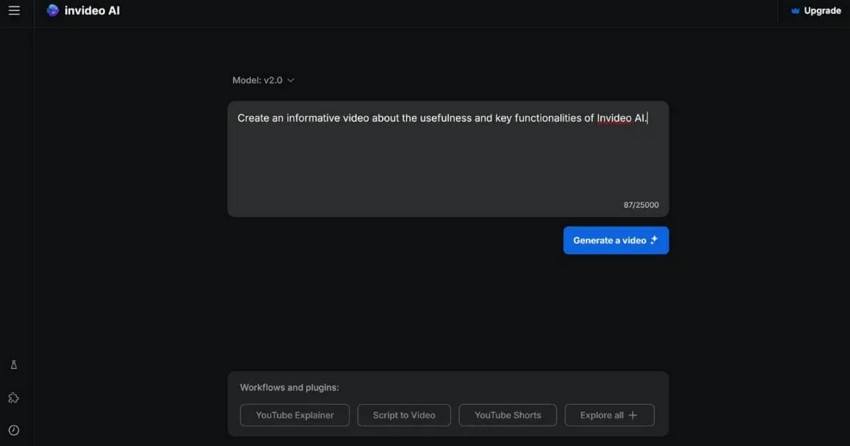 invideo ai social media video generator