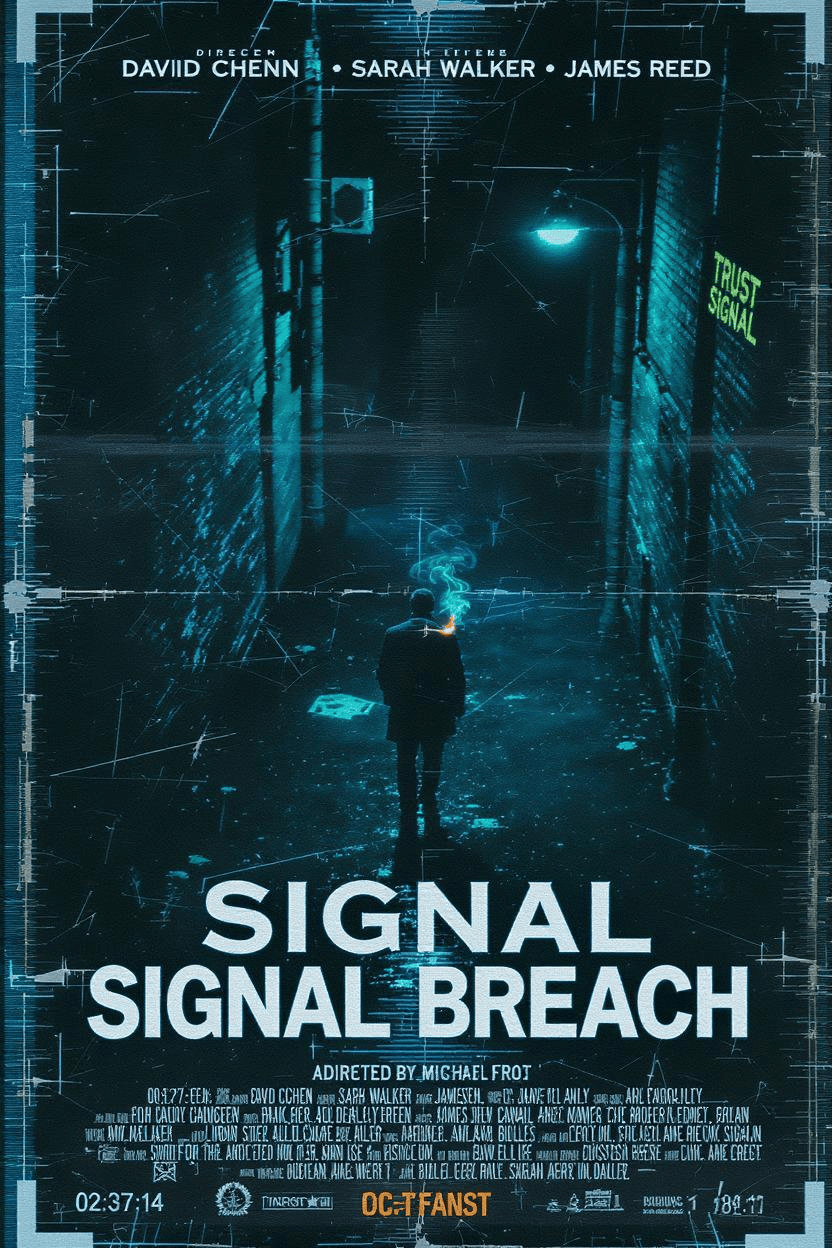 ki thriller filmposter mit noir ästhetik und geheimnisvollen schatten