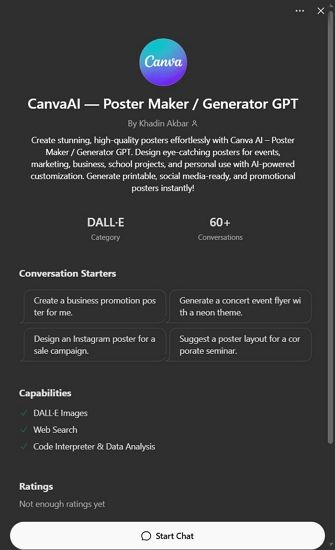 canvaai poster maker generator gpt
