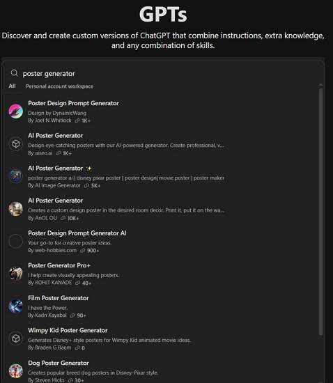 search for poster generator gpts