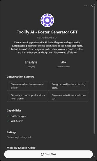 toolify ai poster generator gpt