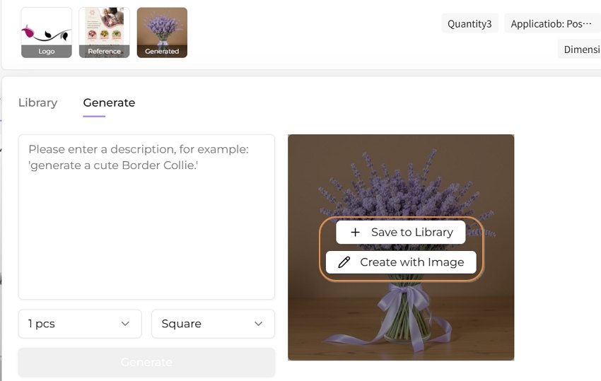 add generated image to design