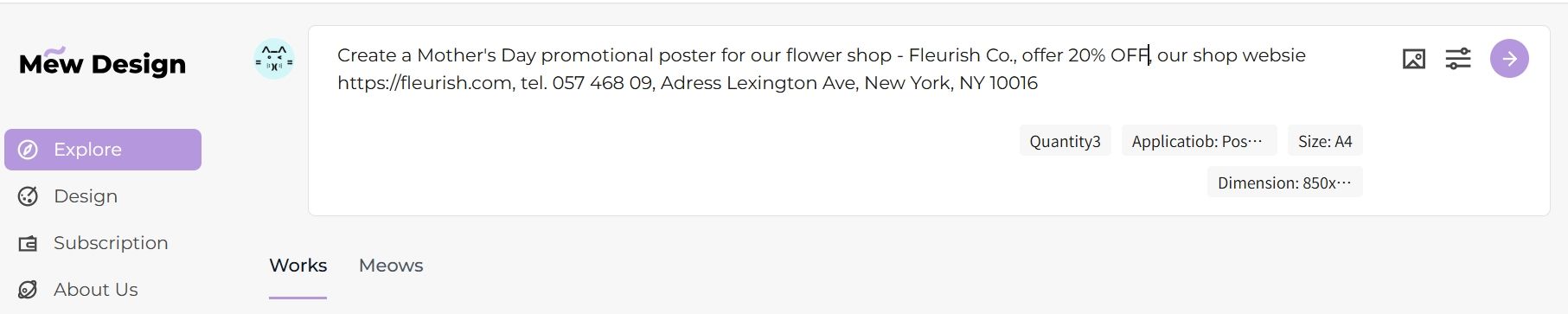 enter design prompt