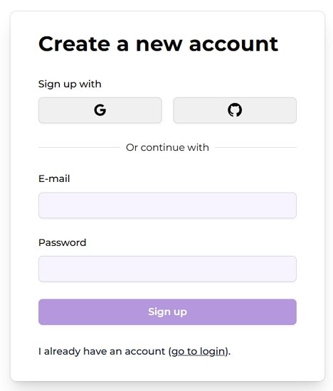 fill in email and password